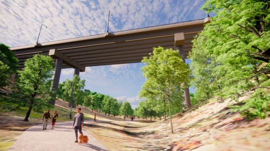 A design rendering for the new Fern Hollow Bridge.